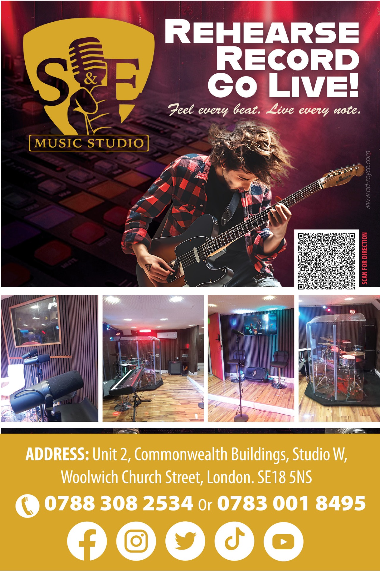 S & E Music Studio — Rehearse, Record, Go Live!